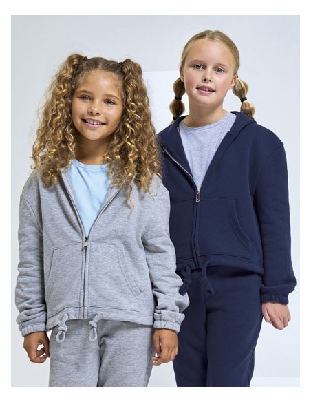 TRI-TR61B-Kids Recycled Cropped Oversize Full-Zip Hoodie 2